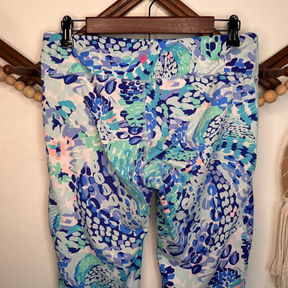 Lilly Pulitzer Luxletic Turquoise Oasis Weekender Midi Leggings - Picture 2 of 4